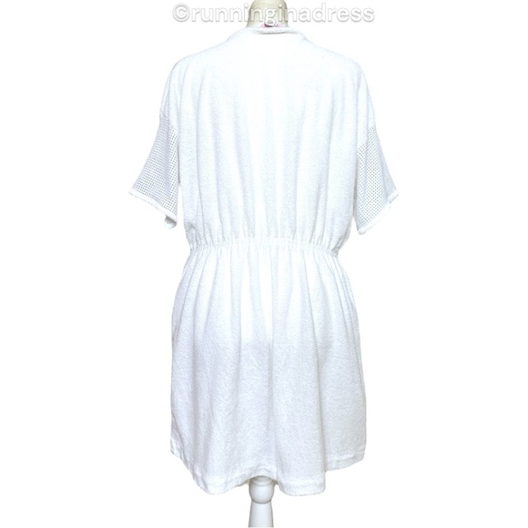 Vintage 80’s  Nautical Terrycloth Wrap Swim Cover Up Robe In White - Picture 4 of 16